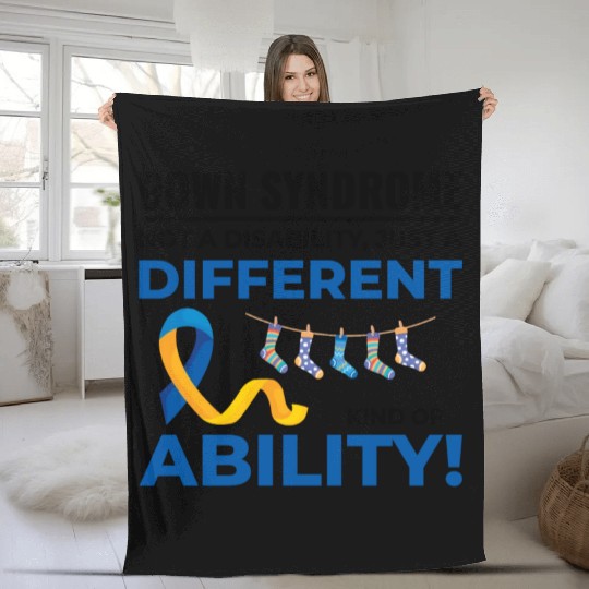 Down Syndrome Awareness Different Ability Fleece Blankets