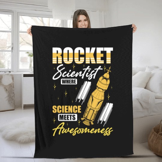 Space Engineer Rocket Scientist Awesomeness Fleece Blankets