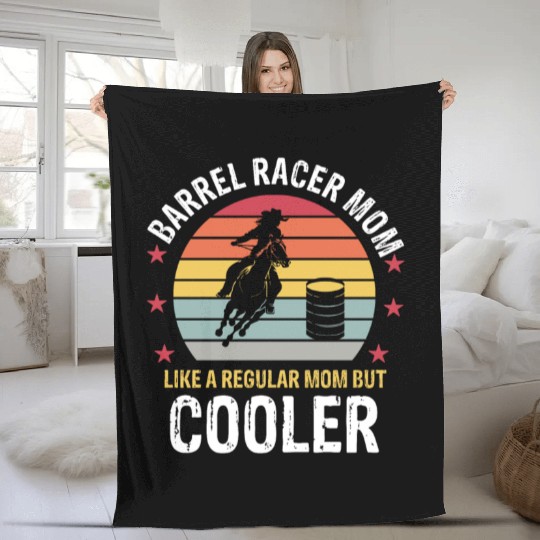 Barrel Racer Mom Funny Barrel Racing Mother Girls Fleece Blankets