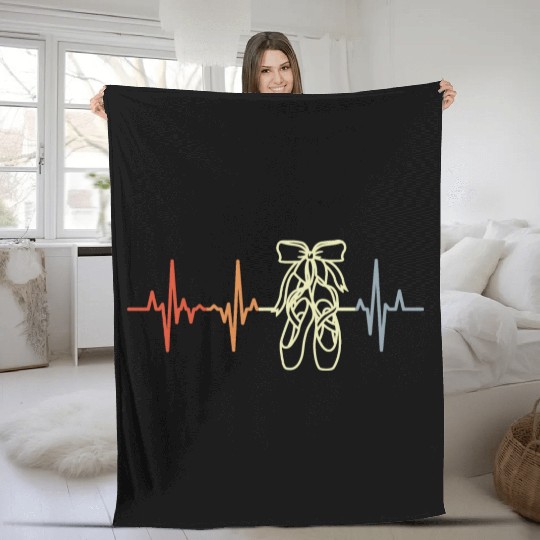 Vintage Ballet Shoes Heartbeat Fleece Blankets