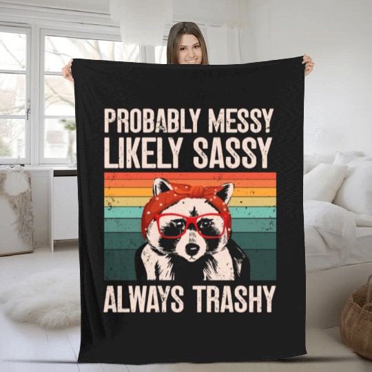 Funny Raccoons Trash Panda Racoon Lovers Fleece Blankets