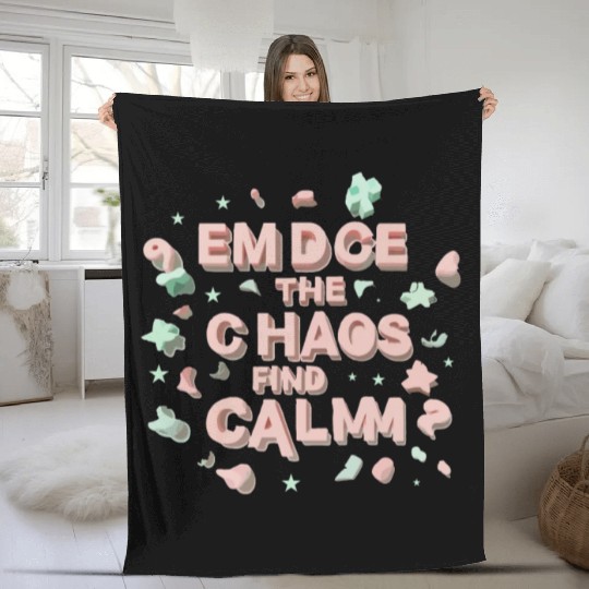 Embrace typography design Fleece Blankets