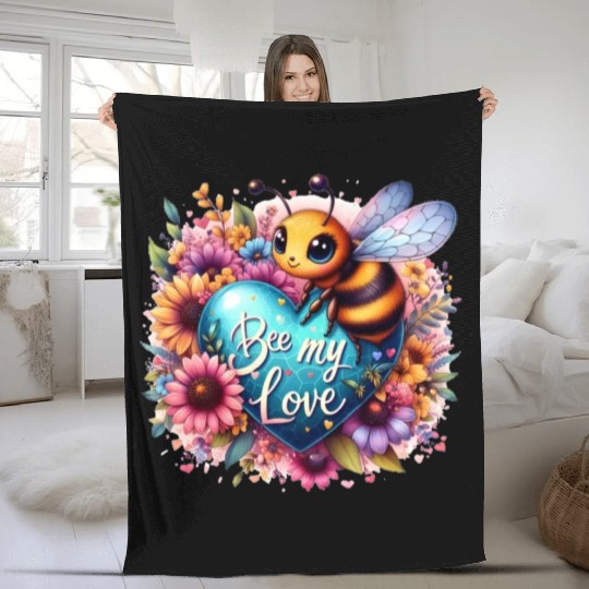 Bee my love. Fleece Blankets