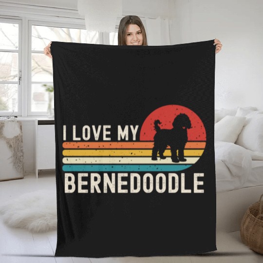 I Love My Bernedoodle Fleece Blankets
