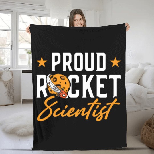 Proud Rocket Scientist Planet Space Ride Gift Fleece Blankets