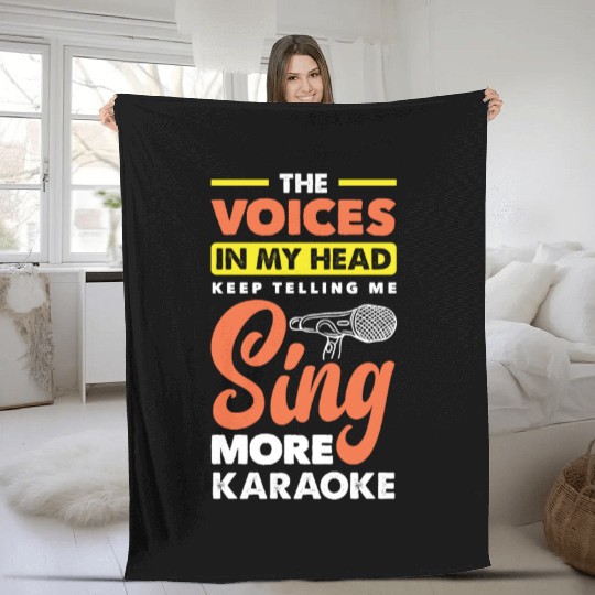 Funny Karaoke Singer Singing Musician Karaoke Gift Fleece Blankets