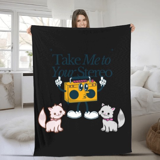 take me to your stereo Fleece Blankets