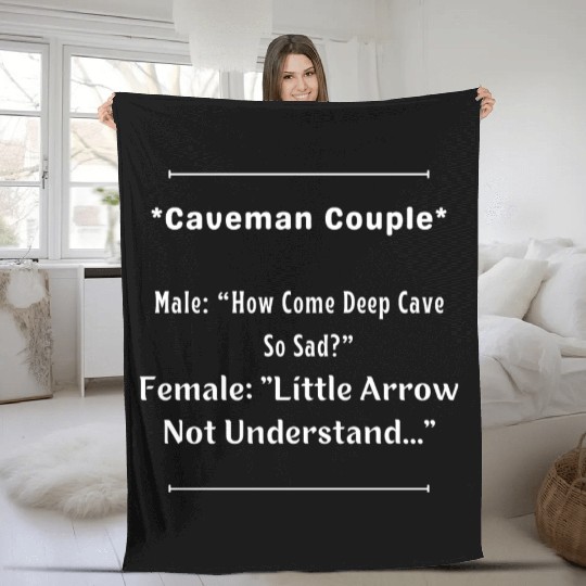 Caveman Couple Fleece Blankets