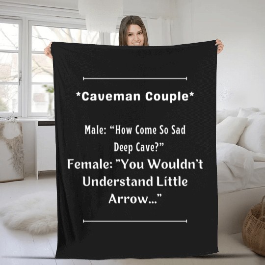 Caveman Couple Fleece Blankets