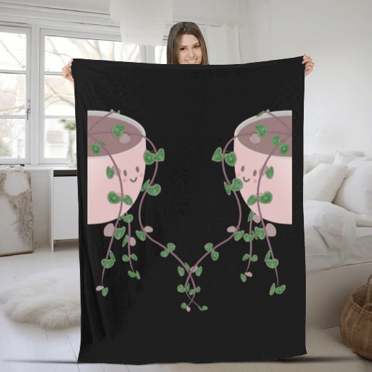 Valentine string of hearts holding hands lesbian Fleece Blankets