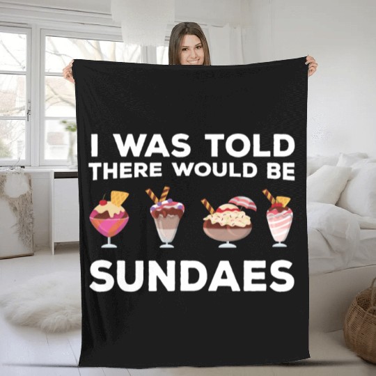 Funny Sundae Saying Fleece Blankets