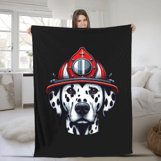 Braveheart Dalmatian: Firefighter's Companion Fleece Blankets