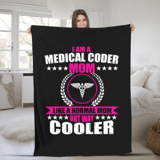 Medical Coder Mom Fleece Blankets