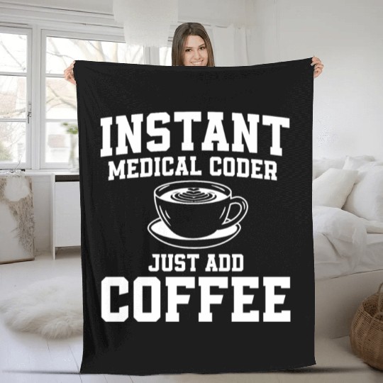Medical Coder Coffee Fleece Blankets