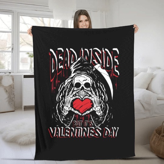 Dead inside but it's valentines day | love feast Fleece Blankets