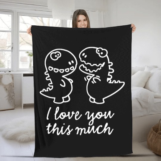 I Love You This Much Romantic Fleece Blankets