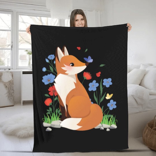 Fox Cottagecore Naturecore Children Fleece Blankets