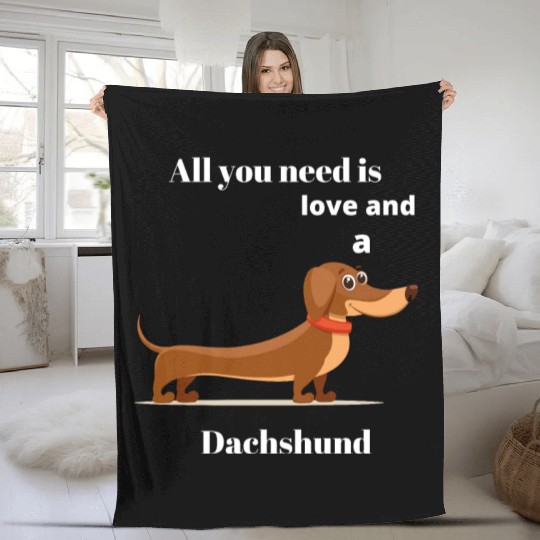 Dachshund Dog Lover, Gog Mom, Dog Dad Fleece Blankets