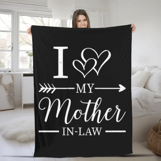 I Love My Mother in Low Son in Law Gifts Fleece Blankets