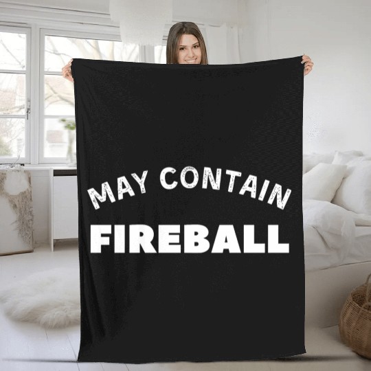 May Contain Fireball vintage Drinker Fleece Blankets