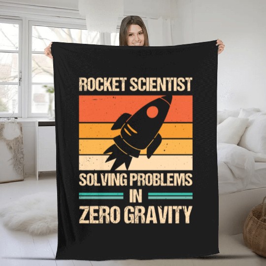 Rocket Scientist Retro Zero Gravity Vintage Fleece Blankets