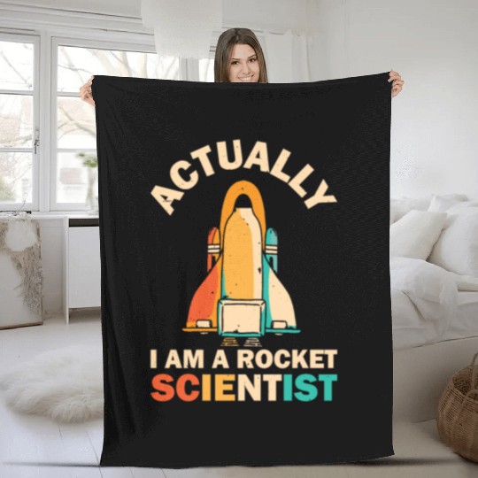 Retro Rocket Scientist Space Shuttle Fleece Blankets