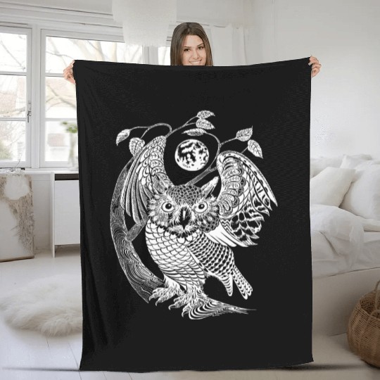 Owl Positive Fleece Blankets
