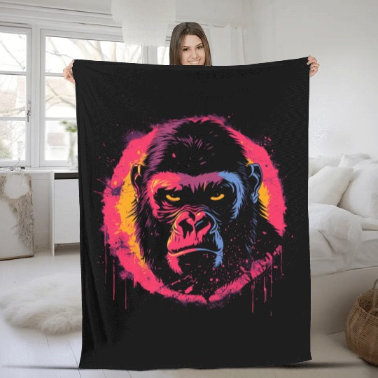 Angry Gorilla Fleece Blankets