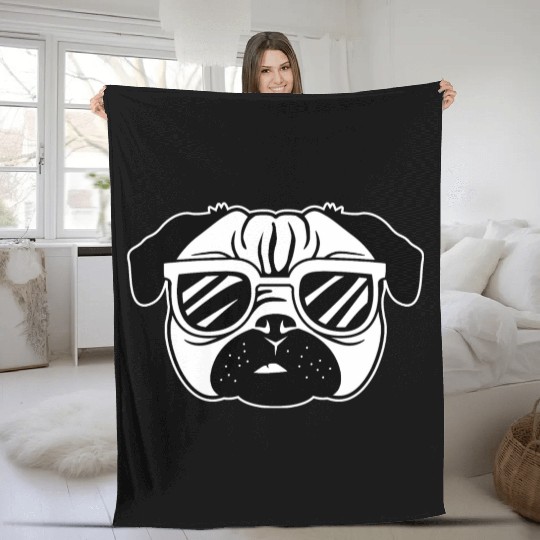 Cool Pug Veterinarian Gift Fleece Blankets