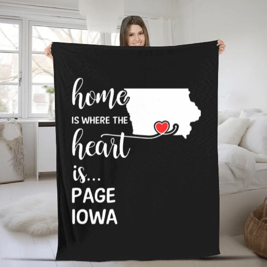 Page County Iowa Is Where My Heart Is Gift Fleece Blankets