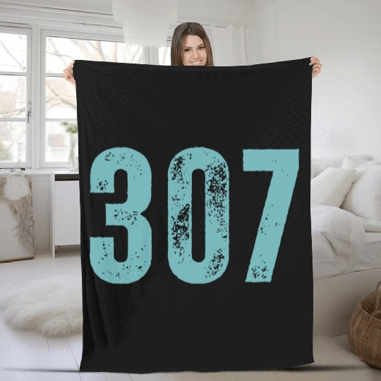 307 Area Code Wyoming Fleece Blankets