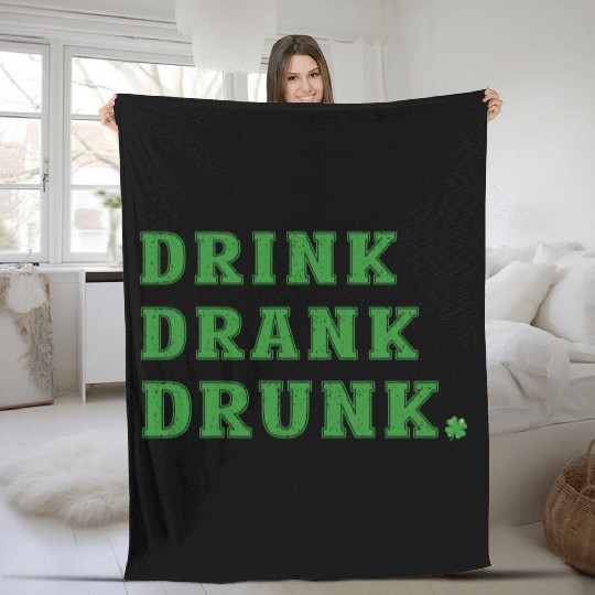 Funny St. Patty's Day Drinking Fleece Blankets