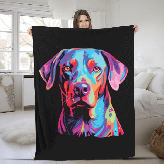 Watercolor Colorful Blue Lacy Fleece Blankets