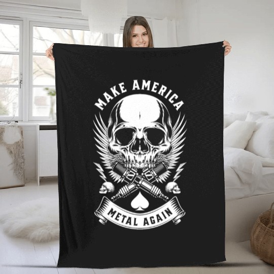 Metal Revival American Spirit Fleece Blankets