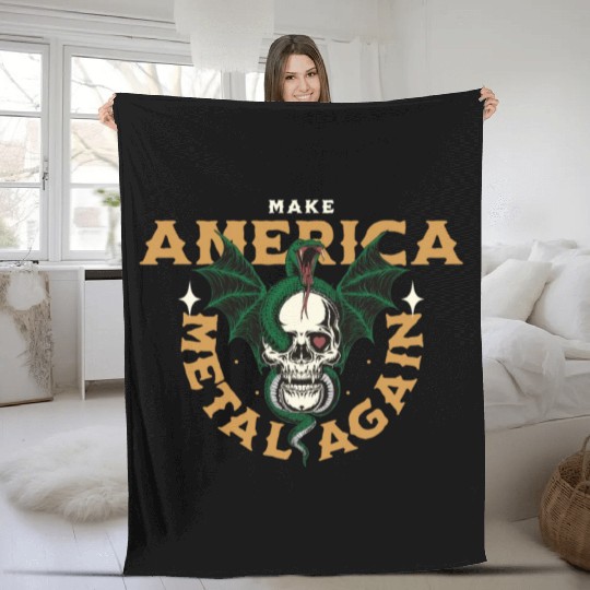 Metal Revival American Spirit Fleece Blankets