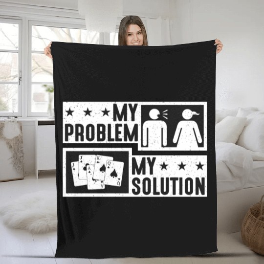 Euchre Player My Problem My Pictogram Mom Dad Fleece Blankets