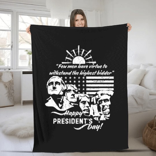 Presidents Day USA Fleece Blankets