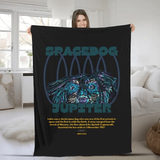 Futuristic Dog Art (Type Writer) Fleece Blankets