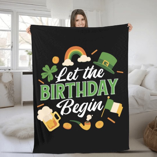 Irish Birthday Celebration Festive St. Fleece Blankets