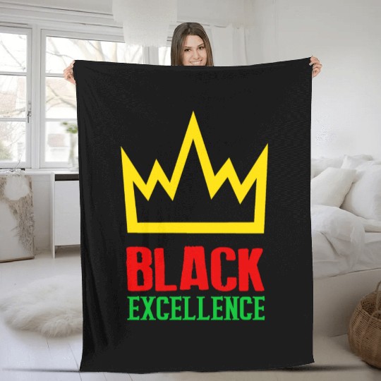 Black Excellence Fleece Blankets