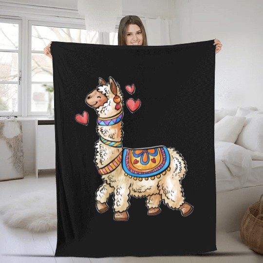 llama for animals lover Fleece Blankets