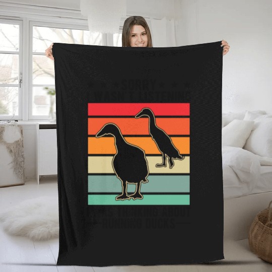 Indian Runner Duck Gift Bottle Fleece Blankets