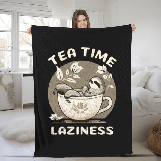 Tea Time Laziness Fleece Blankets