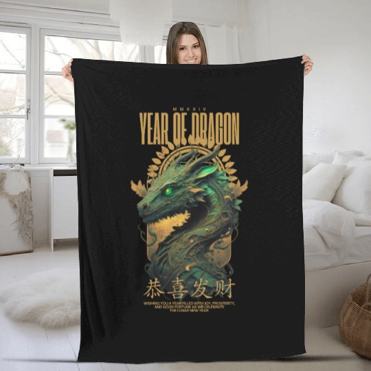 Year of the Dragon Fleece Blankets