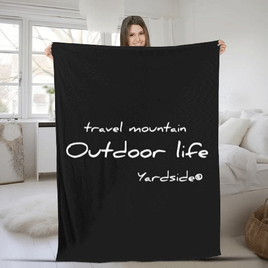 travel mountain Outdoor life Yardside font logo Fleece Blankets
