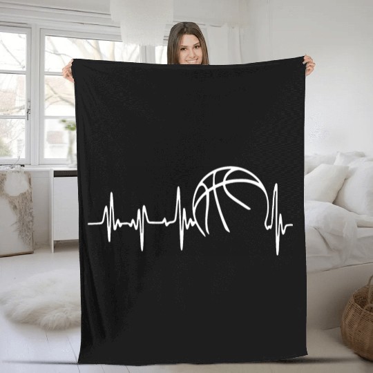 Heartbeat Basketball Fleece Blankets
