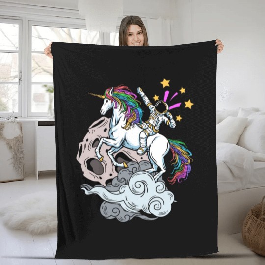 Unicorn Astronaut – Fantastic Rainbow Design Fleece Blankets