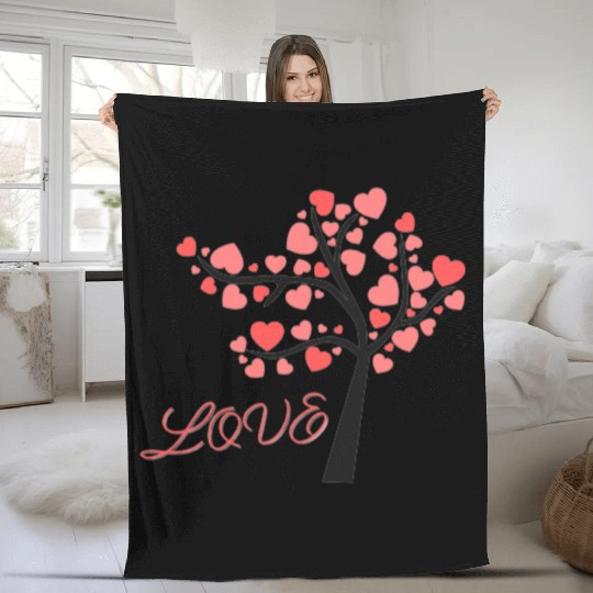 Tree Of Love Fleece Blankets