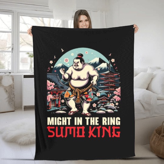 Sumo Wrestler Japanese Wrestling Sumo Wrestling Fleece Blankets