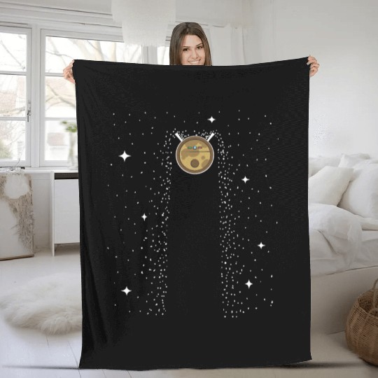 Robot Vacuum Cleaner Stars Space Fleece Blankets
